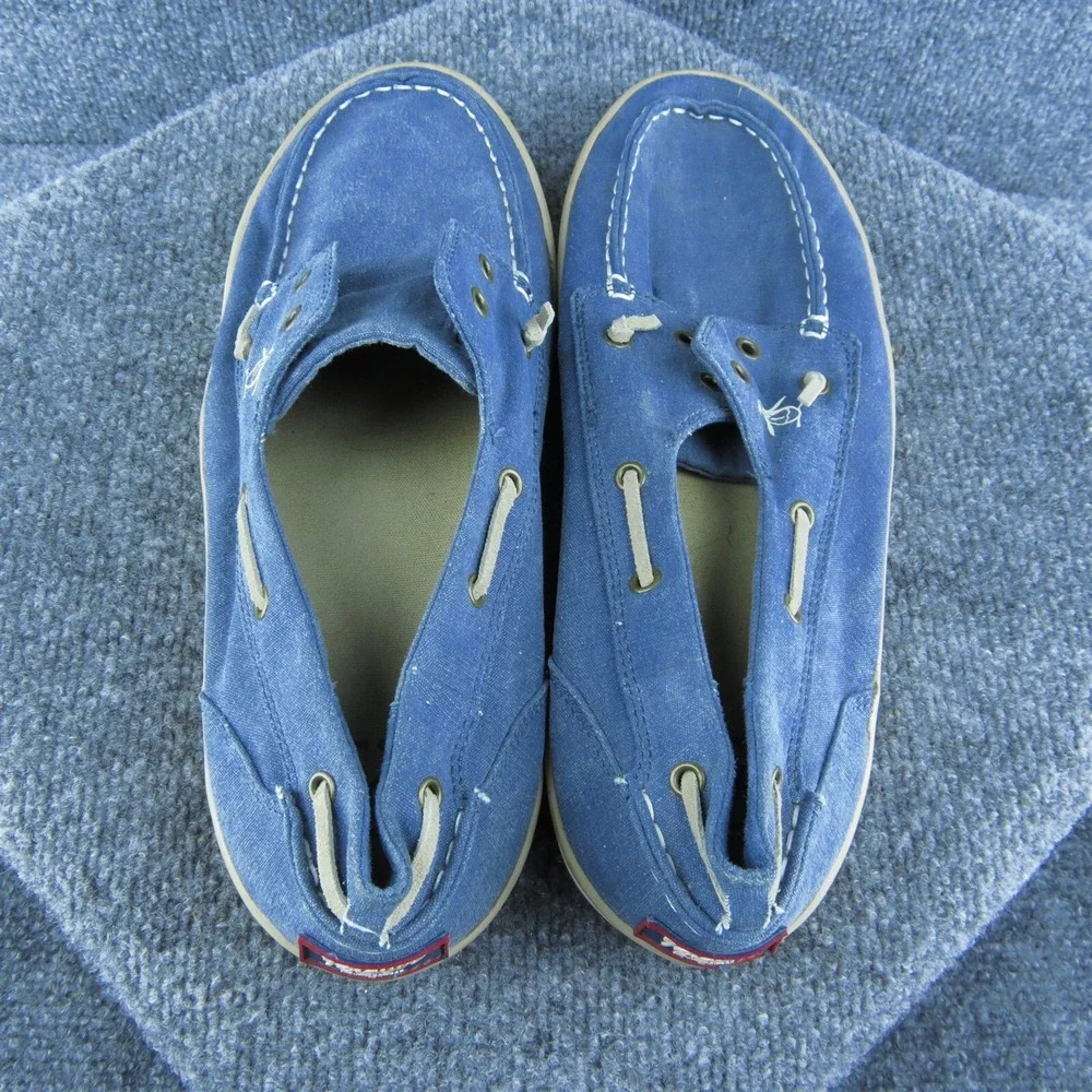 Penguin Munsingwear Catamaran Men Boat Shoe Blue Fabric‎ Lace Up Size 12 Medium